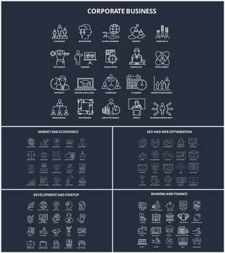 线性图标PPT素材元素Icons