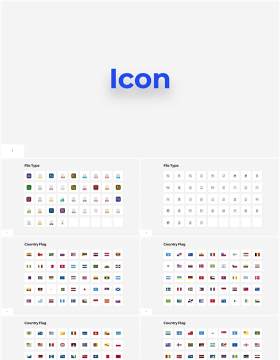 简约简洁Icon图标PPT元素素材