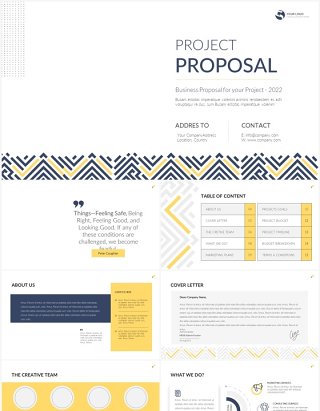 黄色简洁商业计划书PPT模板（无图可插图）Project Proposal