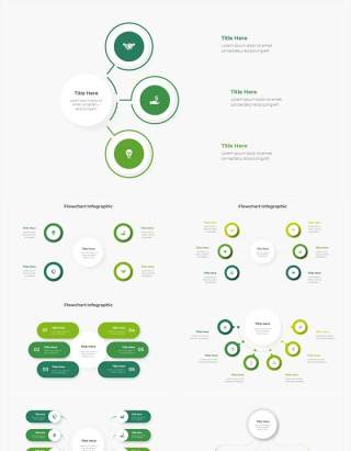 绿色流程结构图目录摘要并列信息图表PPT素材Infographic Green