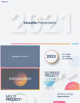 多功能商业社交媒体商务PPT幻灯片模板 2023 Versatile Presentation - Light