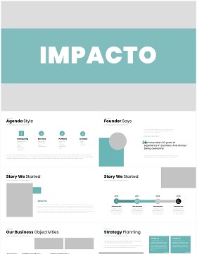 简洁工作项目提案报告PPT模板（无图可插图）Impacto No Image