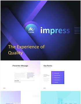 蓝色信息图形样机模型PPT素材可插图Impress Bright Anmt