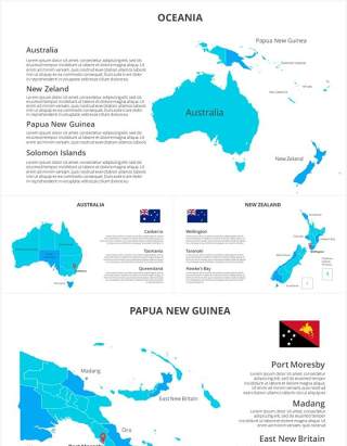 大洋洲地图PPT元素Oceania
