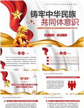 简约风铸牢中华民族共同体意识PPT模板