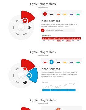 6个循环图信息图PPT素材Modern-Cycle-Infographic