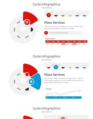 6个循环图信息图PPT素材Modern-Cycle-Infographic