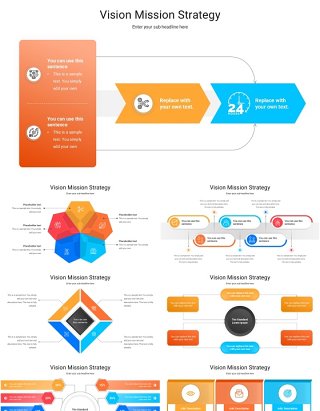 愿景使命战略信息图PPT模板Vision Mission Strategy