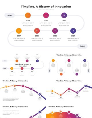 创新时间轴时间线PPT模板Timeline. A History of Innovation7