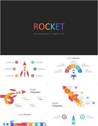 创意火箭信息图PPT模板Rocket Infographics ppt