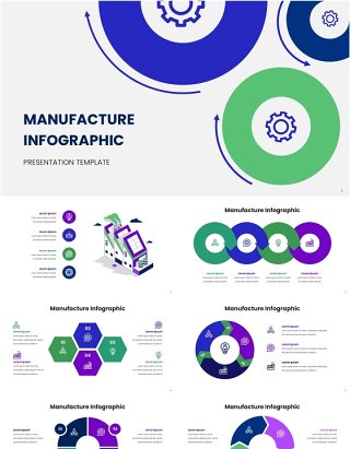 齿轮制造信息图表PPT模板Manufacture Infographic