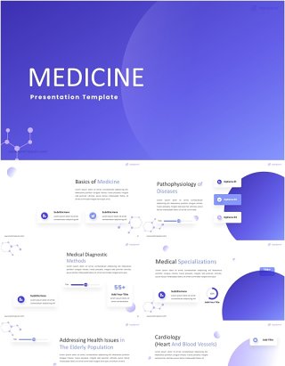 医疗医学信息图PPT模板可插图medicine light powerpoint