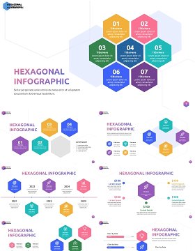 六边形信息图表PPT模板可插图Hexagon Infographic - No IMG