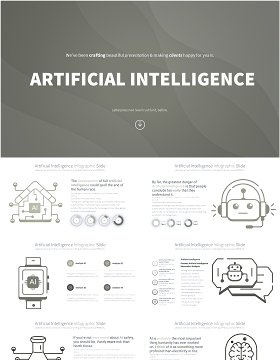 AI人工智能信息图PPT模板Artificial intelligence - Color 11 (Gold)