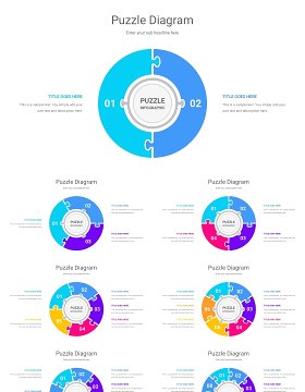 创意拼图信息图表PPT的模板Puzzle Diagram