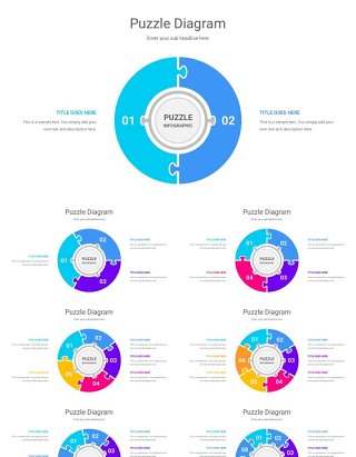 创意拼图信息图表PPT的模板Puzzle Diagram