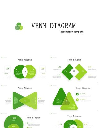 韦恩图文氏图信息图表PPT模板Venn Diagram