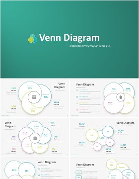 简约线形韦恩图信息图表PPT模板Venn Diagram - Infographic Presentation Template