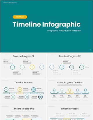 时间轴PPT图表模板Timeline Infographic - Infographic Presentation Template