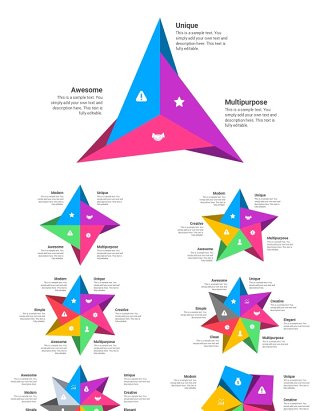 创意风车信息图PPT模板Pinwheel