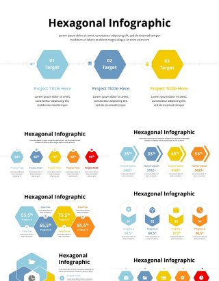 六边形信息图PPT模板素材Hexagonal Infographic - Presentation Template