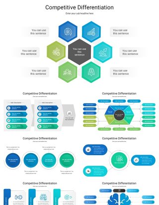 竞争差异化信息图PPT模板素材Competitive Differentiation