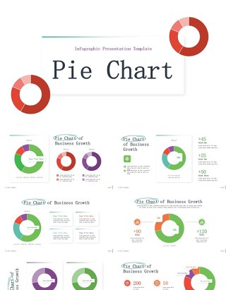 圆形饼图信息图PPT模板Pie Chart infographic