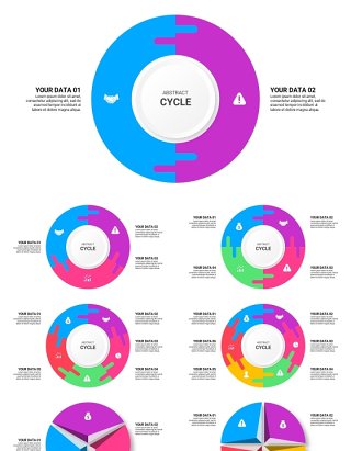 抽象圆形循环图PPT信息图模板Abstract Cycle