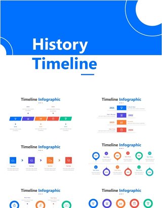 历史时间线时间轴流程图PPT素材Timeline History