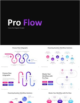 生产流程图信息图表PPT模板Process Flow Infographic ppt