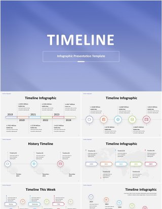 线形彩色时间轴PPT图表模板Timeline - Infographic Presentation Template