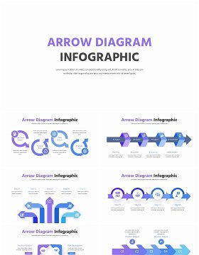 箭头图流程图信息图PPT模板素材Arrow Diagram