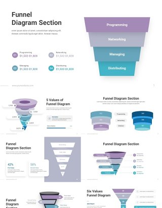 漏斗图PPT模板Funnel infographic V2 PowerPoint Template