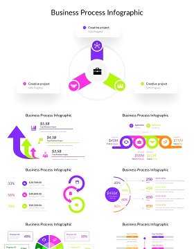 商业流程图PPT信息图表素材Business Process Infographic