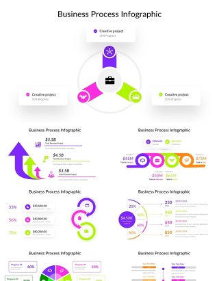 商业流程图PPT信息图表素材Business Process Infographic