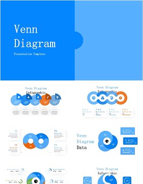 韦恩图文氏图信息图表PPT模板素材Venn Diagram