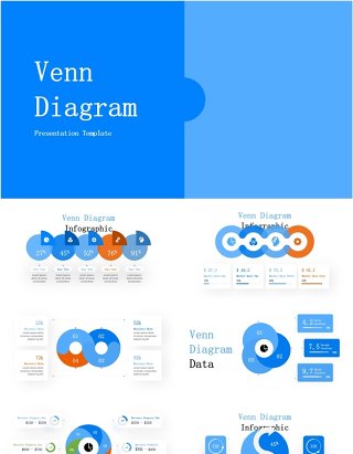 韦恩图文氏图信息图表PPT模板素材Venn Diagram