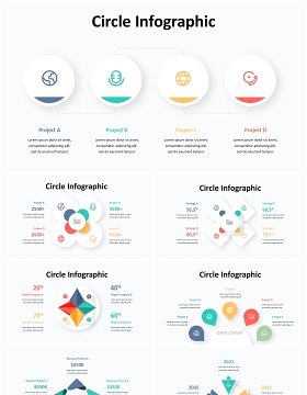 立体圆形信息图表PPT模板Circle Infographic - Presentation Template