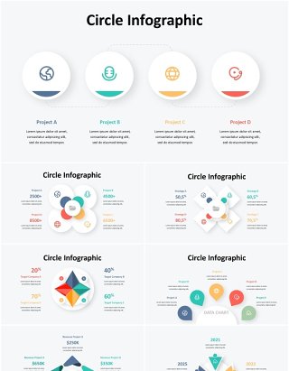 立体圆形信息图表PPT模板Circle Infographic - Presentation Template