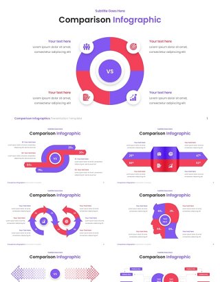 对比比较信息图表PPT模板Comparison Infographics - Comparison Presentation Template