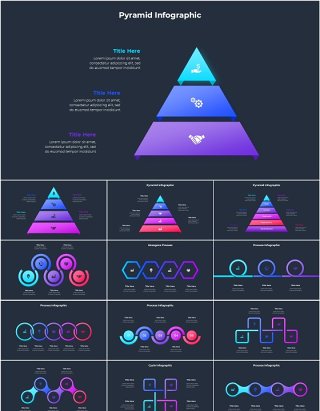 商业信息图PPT模板素材Business_Infographics_Dark