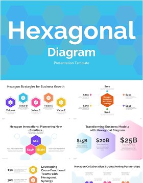 六边形信息图表PPT模板Hexagonal Diagram