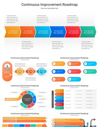 企业持续改进产品规划路线图信息图PPT模板Continuous Improvement Roadmap