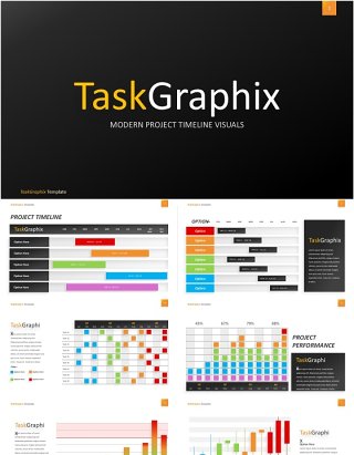 可视化表格数据时间线展示PPT素材模板visual data timeline presentation