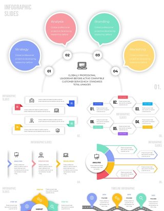 立体信息图表PPT素材模板infographic