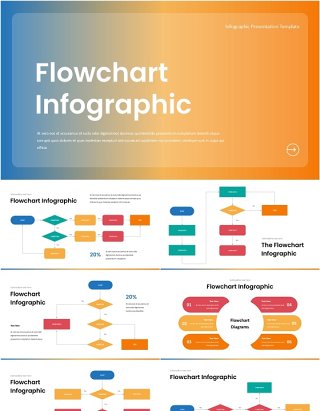 组织架构图结构图流程图信息图表PPT模板Process Flow Diagram -DI- Powerpoint