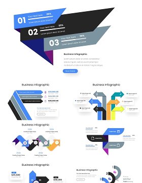 商业箭头信息图表PPT素材模板Business Infographic