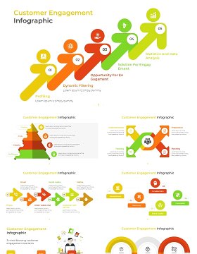 客户互动信息图结构图PPT模板素材Customer Engagement Infographic