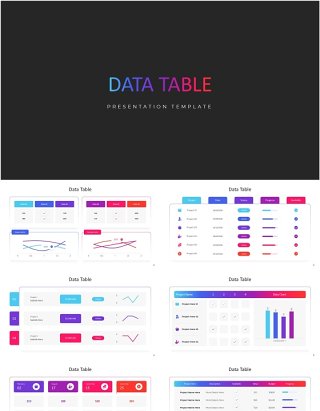 数据表格对比分析PPT素材模板data table comparison