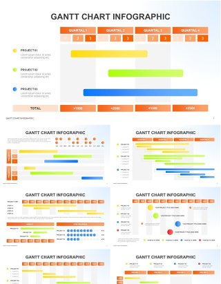 甘特图信息图表PPT模板Gantt Chart Infographic